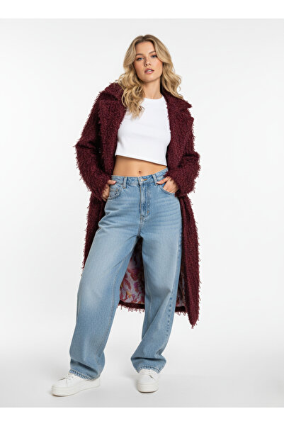 Ceylen Premium Γούνινο Μακρύ Παλτό Γυναικείο Σχέδιο oversized με επένδυση