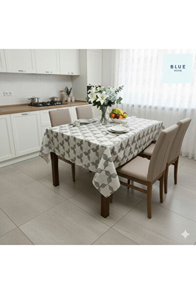 Blue Home New Lux Lace-Looking Erasable Non-Slip Liquid-Proof Hole-Free Pvc Tablecloth