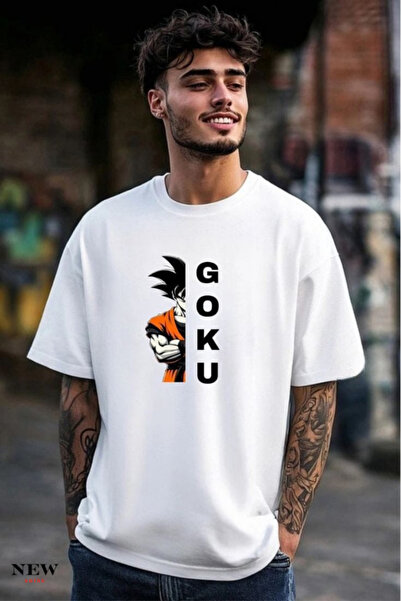 New Shine Μπλουζάκι Anime Goku με τύπωμα oversized