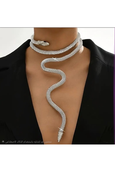 NO BRAND ımsıkı Boyun Çevresinde Uyan, Yılan Derisi Şık ve Abartılı Bir Gerdanlık Kolye.