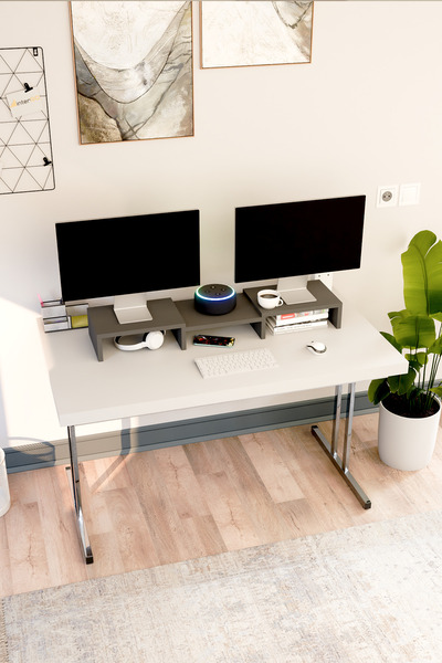 interGO Osmo Monitör Yükseltici, Ekran Yükseltici, Masa Üstü Organizer, Modüler Üç Parça