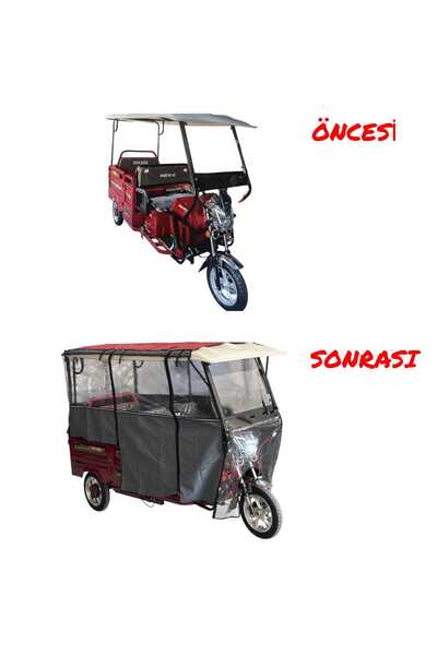 MEKA 3 TEKERLEKLİ ELEKTRİKLİ KASALI MODELLERE UYUMLU BRANDA (UZUN MODEL)