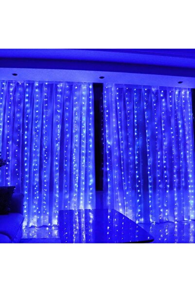 OEM Corp de iluminat tip perdea, cablu negru, 480 LED-uri, IP65, 6 x 2m, 6 x 2m, albastru