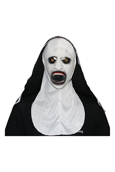 ELMHURST Demonic Nun Horror Mask – Realistic Latex for Halloween