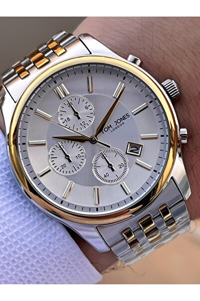 Tom Jones Men's Wristwatch 10080 with Bracelet Gift, Steel Strap, 3 Atm Water Resistant, 2 Years Warranty.