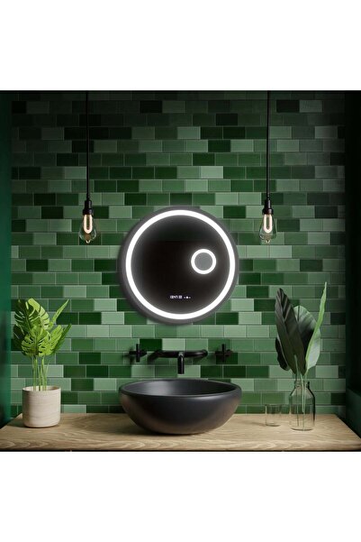 OEMN Round 60 cm LED Mirror Micah MotionGlow - Demister, Clock & Thermometer, Magnifier, Dimmable