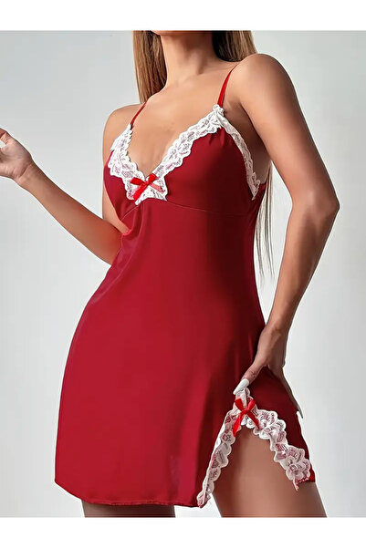 MJCM SARL New Year Special Red Lace Nightdress