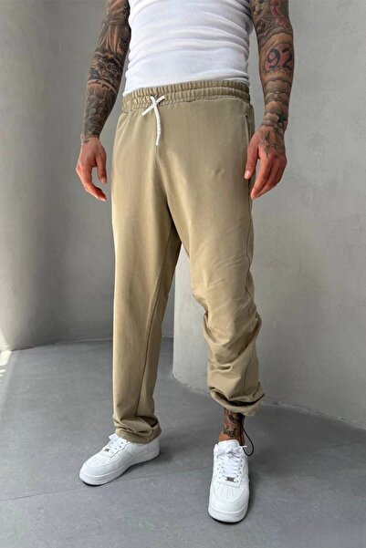 MADZEYMODA Men's Baggy Fit Adjustable Leg Khaki Sweatpants Ke-7018