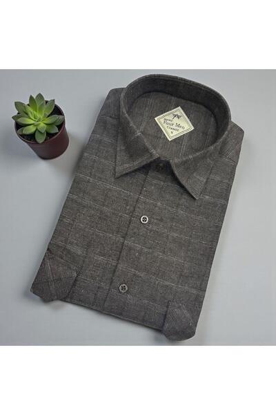 EREN STYLE Cămașă clasică din flanel de iarnă, 100% bumbac, cu mâneci lungi, ...