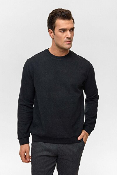 SÜVARİ O Neck Thessaloniki Black Men's Sweatshirt Sw2013700010