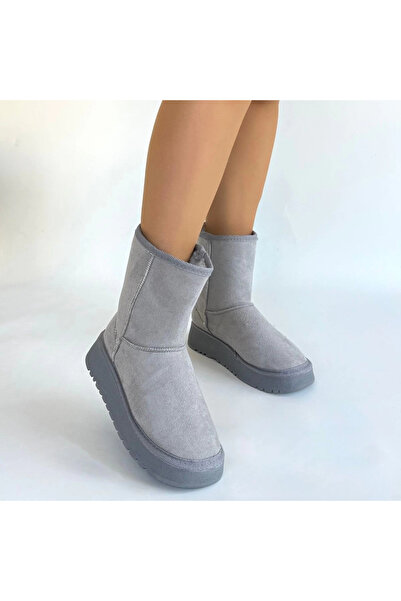 ZENGEZUR MALL Lvsqvr Sophia Gray Suede Boots (214037) (Size: 40)