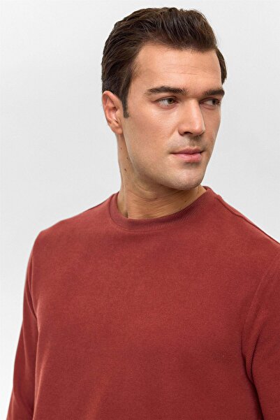 SÜVARİ O Neck Thessaloniki Light Brown Men's Sweatshirt Sw2013700013