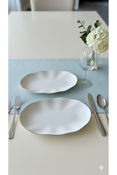 Güral Porselen Nesrin Kayak Set of 2, 25 cm Gold