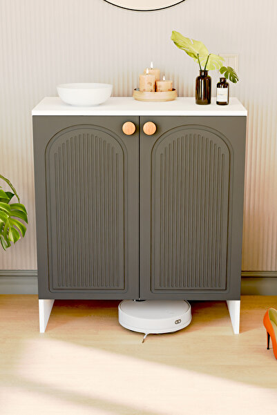 interGO Bohem MDF Membran Kapaklı Çok Amaçlı Dolap Erzak Dolabı Kiler Dolabı Mutfak Dolabı