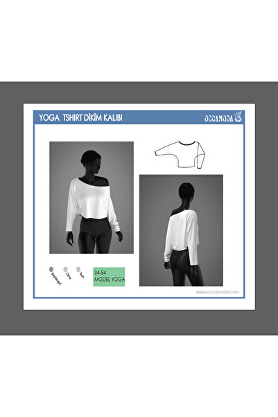 Handmade Düşük Omuz, Dökümlü Kalıp Crop Yarasa Kol Dikim Kalıbı ve Dikiş Tali...