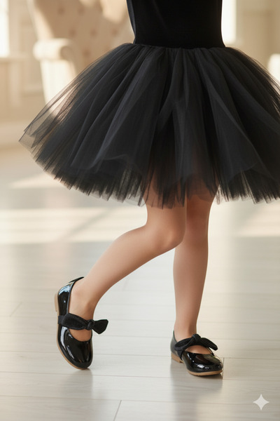 patik ayakkabı Girl's Ballet Flats Patent Leather Glitter Bow Orthopedic Sole