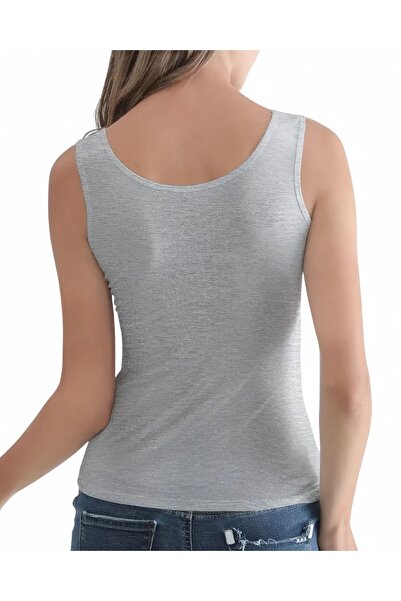 Özten 100% Cotton Ribbed Wide Strap Women's Tank Top Ozt511