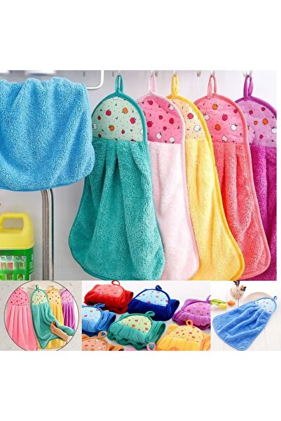 RED KİTCHEN 5 ADET Kadife El Havlusu Hızlı Kuruyan Yumuşak Su Emici Asılabilir El Yüz Havlusu