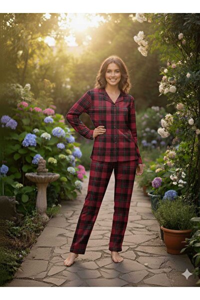 HYEM Комплект пижама от кадифе с копчета отпред