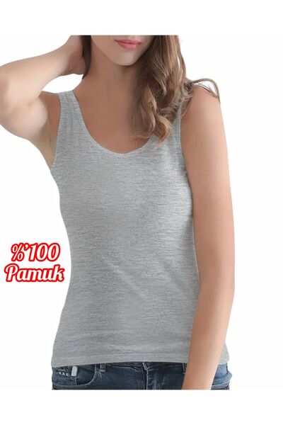 Özten 6-Pack Economical Pack 100% Cotton Ribbed Wide Strap Women's Tank Top Ozt6511