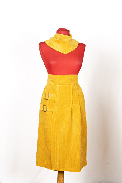 Sihirli Düğmeler Velvet Skirt