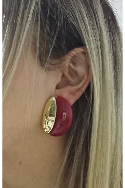 mos&more by mosev Brand Model, Gold Steel Brown Lightweight Women's Earrings