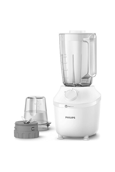 Philips Philips 450W Blender – 1.9L Plastic – Single Speed + Pulse with Grinder and Chopper – White