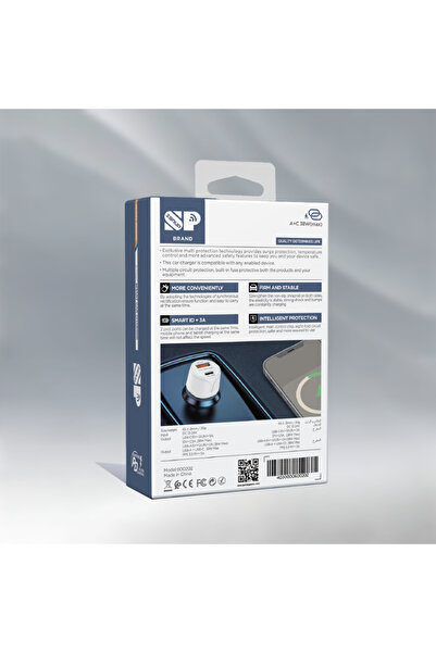 PD Fast Car Charger with Dual Ports - USB 38W