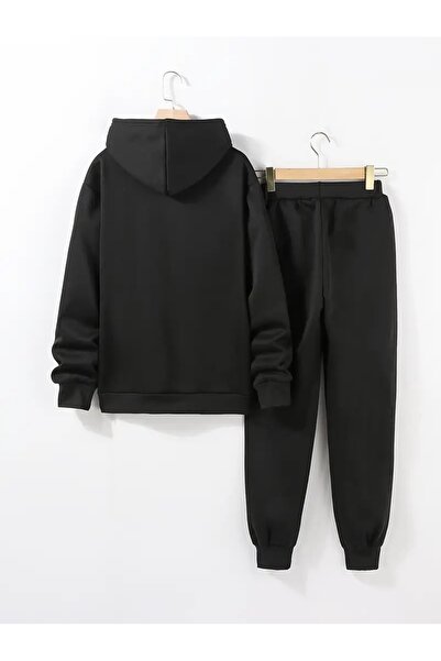 Massgai Unisex Printed Hooded Oversized Bottom-Top Set Jogger Cotton Tracksuit Set