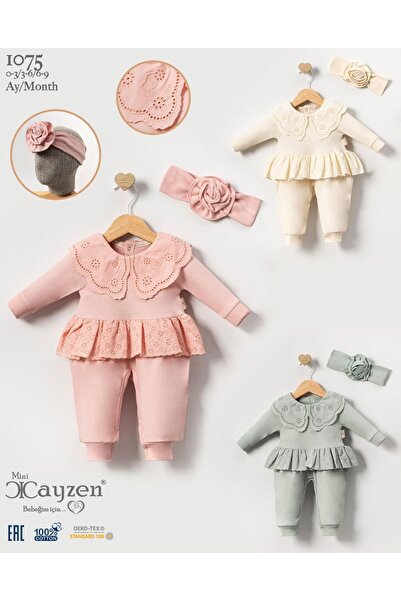 minicayzen Unez Baby Girl Ruffle Romper Set – Bandana, Stylish Design, Casual...