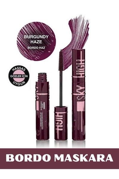 NUNUKO Ultra Bordo Dolgunlaştırıcı Sky High Maskara - Hacim ve Uzunluk Etkili...