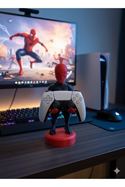 TASARLİX Örümcek Adam Figürlü PS5 Kol Tutucu – Dekoratif Gamepad Standı | Mas...