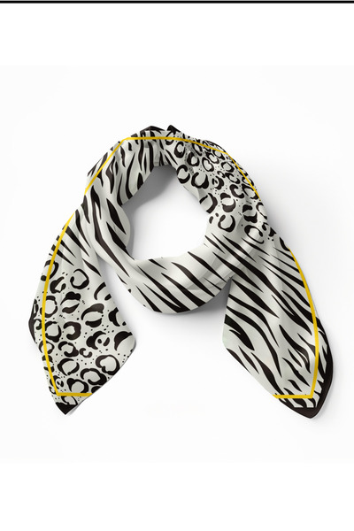 pistore Black Jaguar Patterned Bandana Scarf