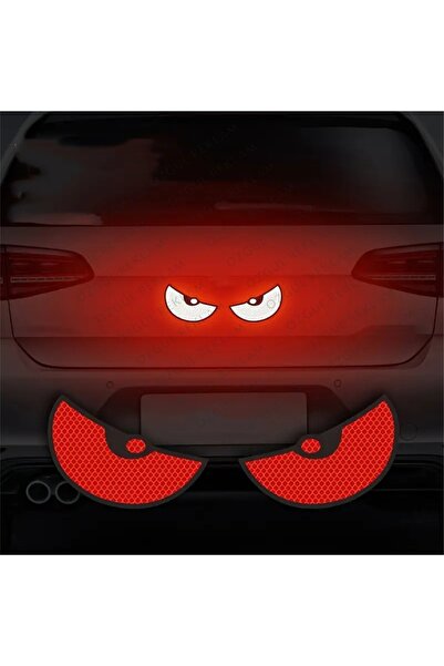 ÖZGÜL REKLAM Kızgın Gözler Reflektör Sticker / Petekli Kırmızı Reflektör Fosf...