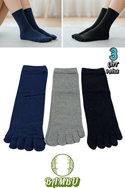 stellare 3 Pairs Bamboo Toe Socks Anti-Bacterial Socks