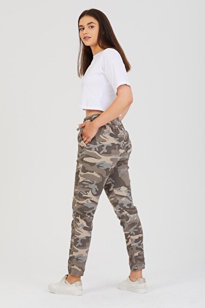 della moor Women's Mink Italian Camouflage Pattern Lycra Pants