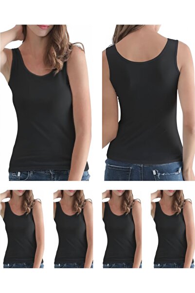 Özten 6-Pack Economical Pack 100% Cotton Ribbed Wide Strap Women's Tank Top Ozt6511