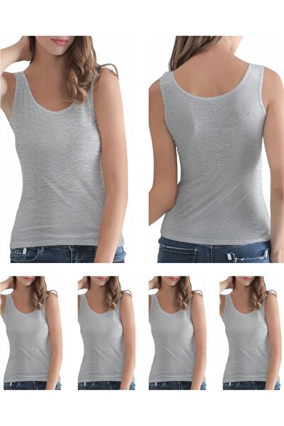 Özten 6-Pack Economical Pack 100% Cotton Ribbed Wide Strap Women's Tank Top Ozt6511