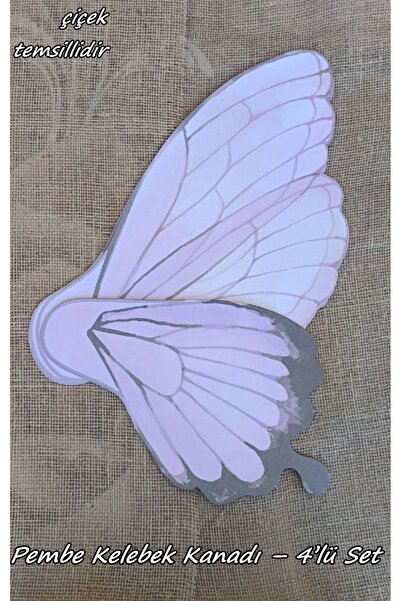 hobidaşım Pembe Kelebek Kanadı Çiçek Ambalajı – 4’lü Set