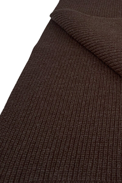 Sofist İstanbul Brown 100% Merino Wool Oversized Plain Knit Long and Wide Unisex Thick Scarf Shawl