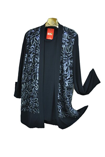 elma abone Plus Size Evening Dress with Interlaced Thread