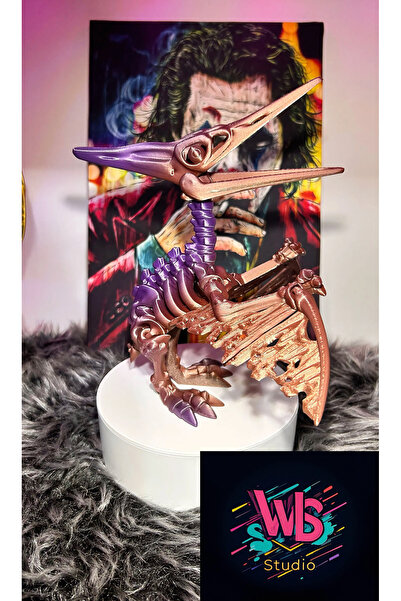WLS studio Eklemli İskelet Dinazor Pteranodon | Hareketli Parçalar | 20 Cm Yü...