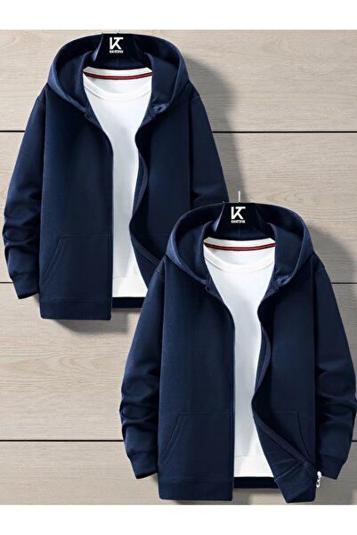 Karatopak Set de 2 hanorace unisex cu glugă și fermoar / cardigan special pen...