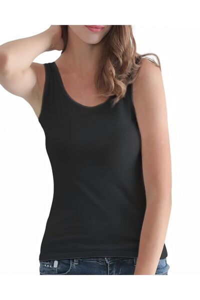 Özten 6-Pack Economical Pack 100% Cotton Ribbed Wide Strap Women's Tank Top Ozt6511