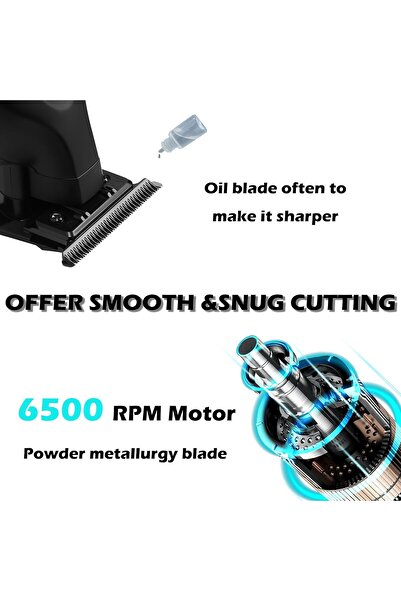 Kemei 2299 Professional Hair/Beard Trimmer, Zero-Gapped T-Blade, Cordless Rechargeable