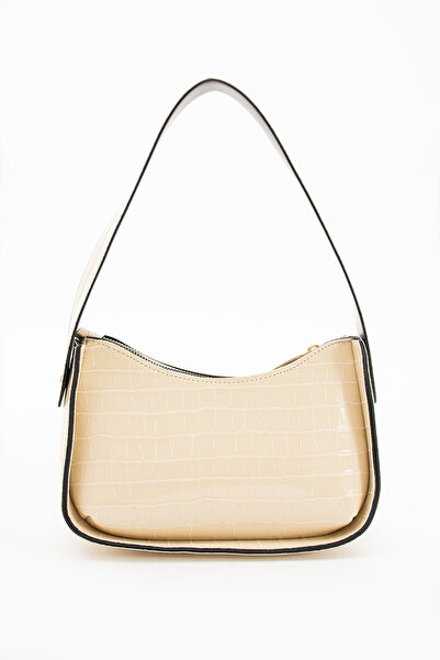 MY VİNTAGE Women's Crocodile Patterned Baguette Bag