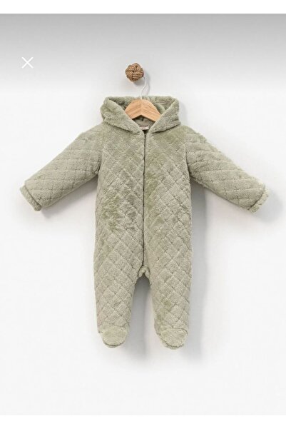 mini mia Baby Zippered Warm Hooded Welsoft Soft Jumpsuit