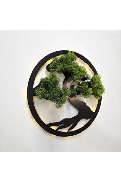 STDEKOR Led Işıklı ve Yeşil Bonsai Ağaç Tablo 40cm