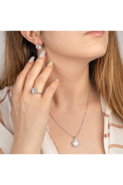 FELICELY Set Argint 925 Rodiat Paloma Colier + Cercei