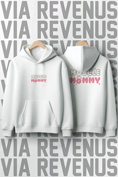 Vordevia Muscle Mommy Printed 100% Cotton Premium Quality Hooded Sweatshirt